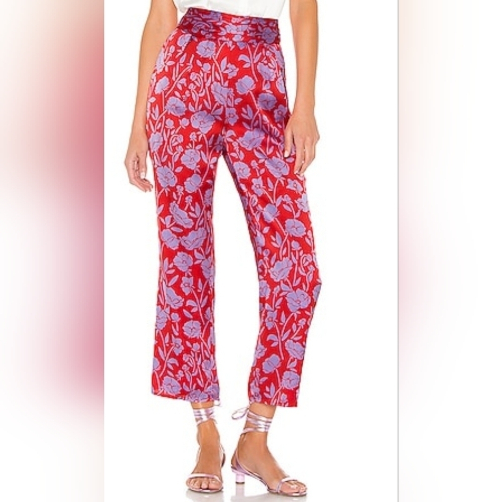 Lovers and Friends Selma Pants in Red & Purple Floral Size S
